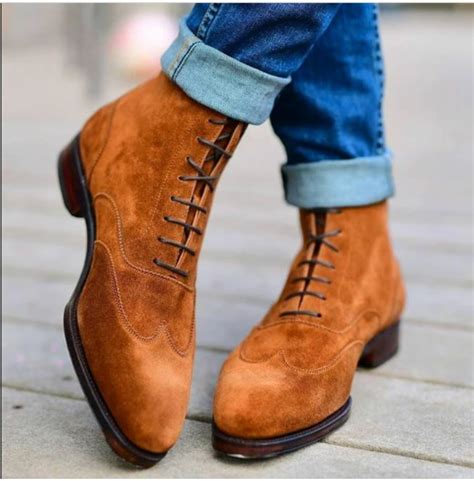 men prada sport tan orange sole suede lace-up boots|Boots and Ankle Boots for Men .